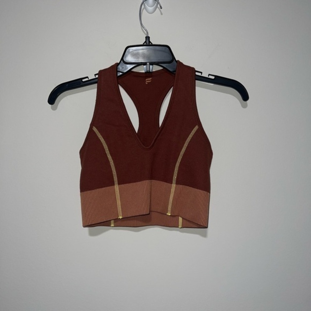 Brownish orange cropped ribbed tank top Fabletics Medium